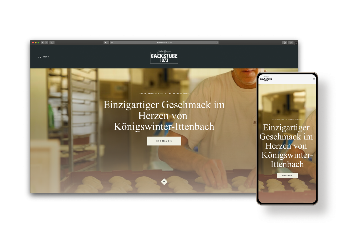 Website-Mockup Backstube 1873