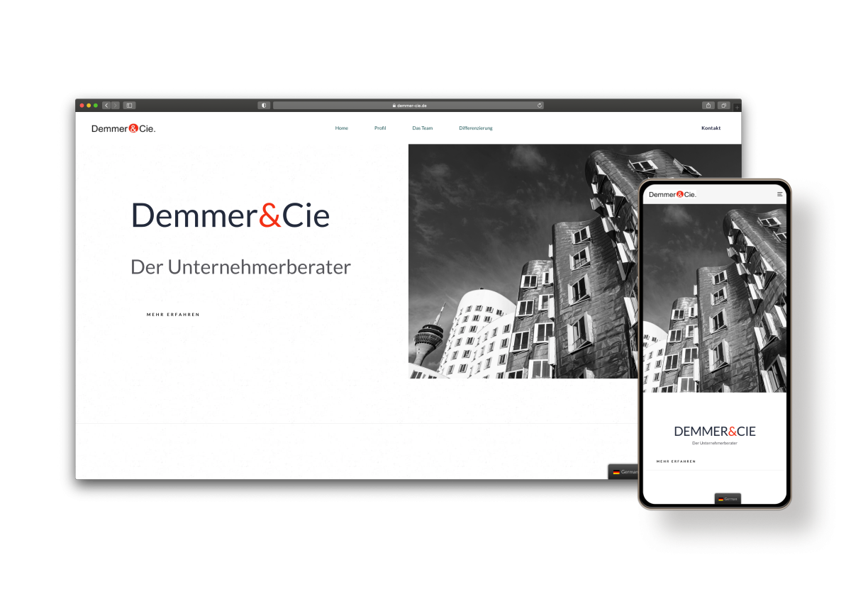 Website-Mockup Demmer & Cie
