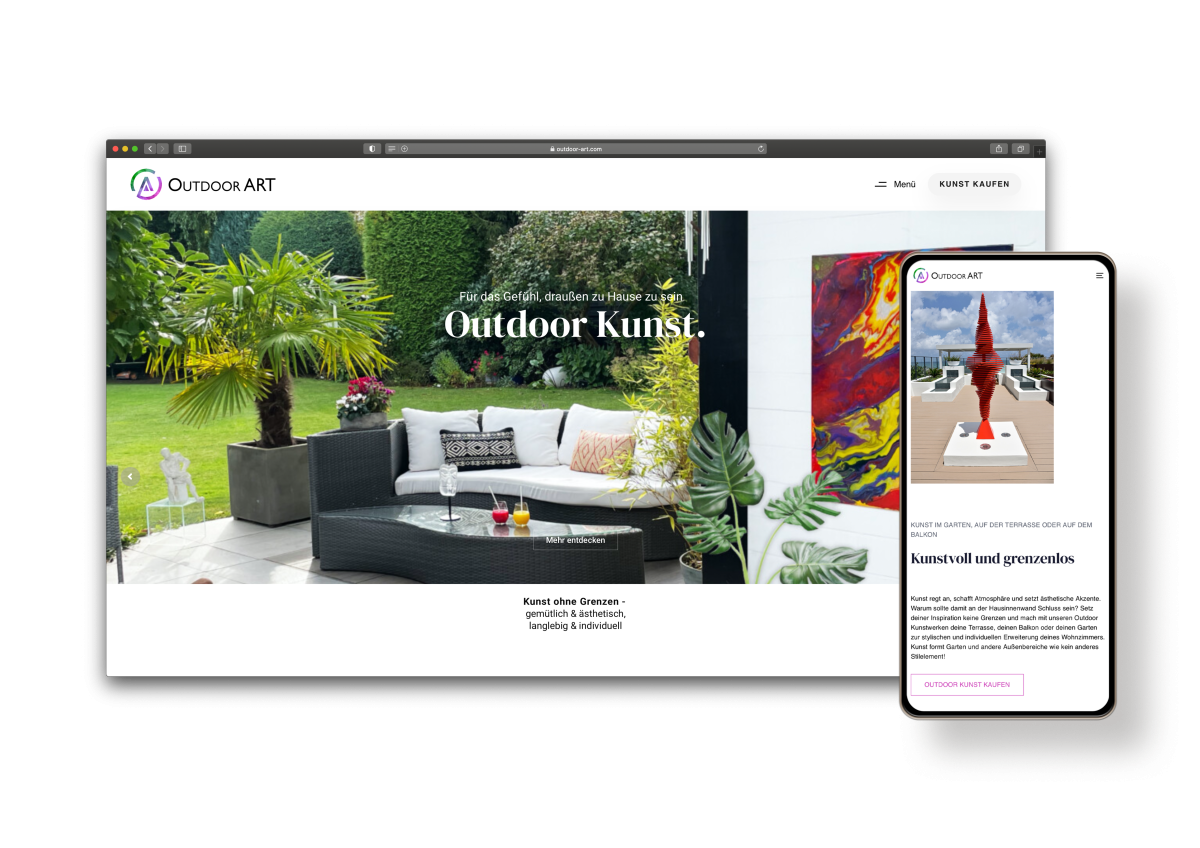 Website-Mockup Outdoor Art