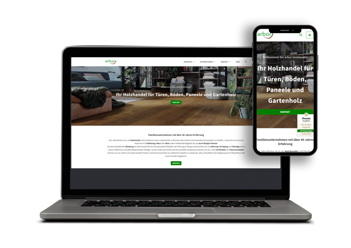 Website-Mockup Arbor Holz