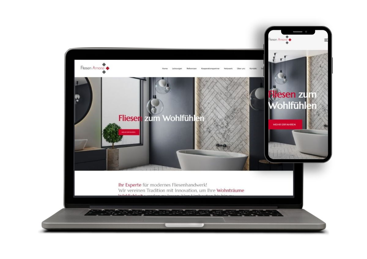 Website-Mockup Fliesen Arnone