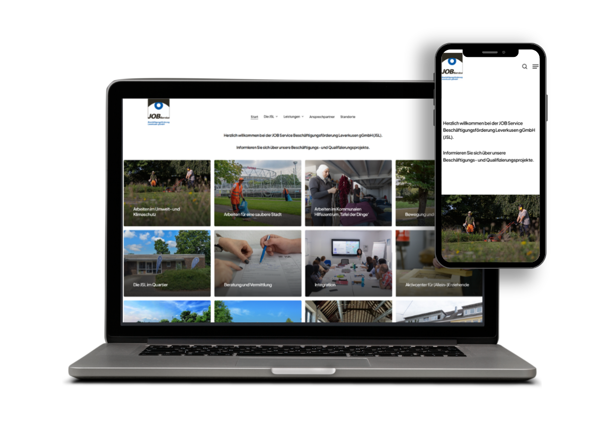 Website-Mockup Jobservice Leverkusen