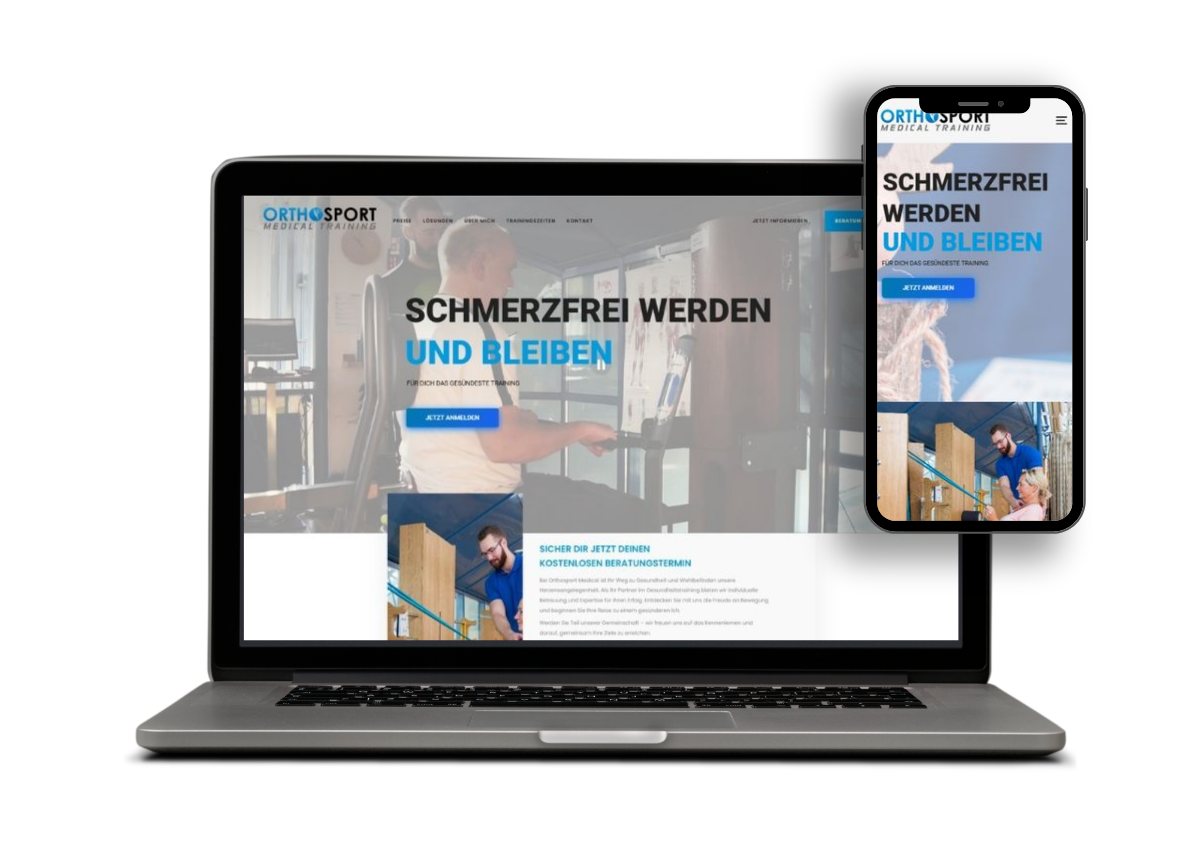 Website-Mockup Orthosport Leichlingen