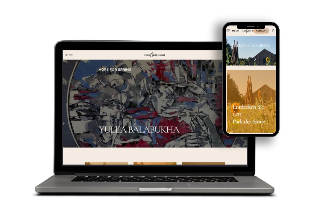 Website-Mockup Park der Sinne