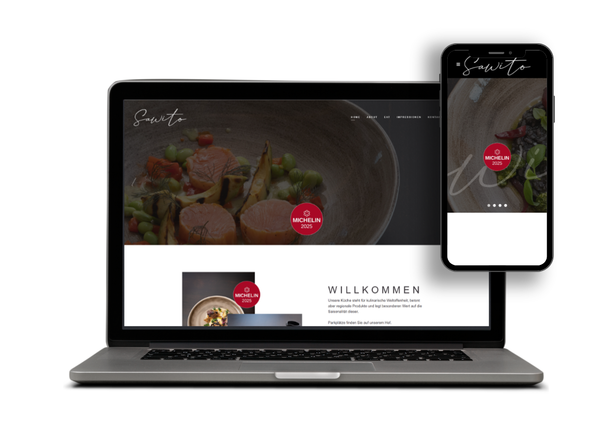 Website-Mockup Restaurant Sawito