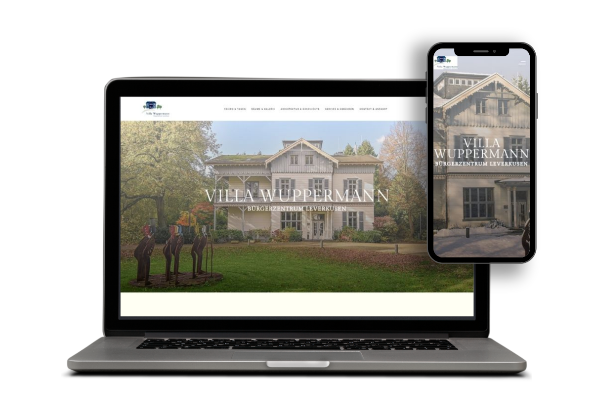 Website-Mockup Villa Wuppermann