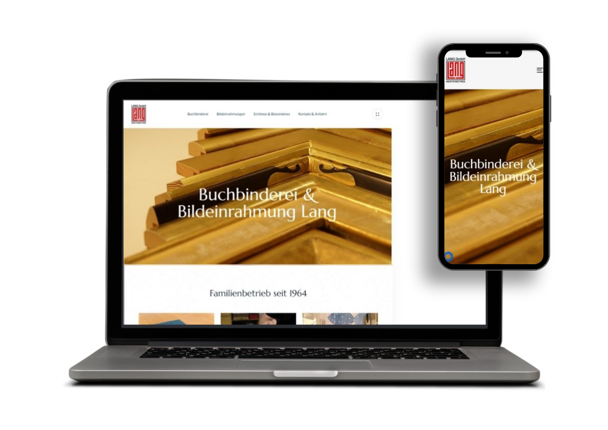 Website-Mockup Buchbinderei Lang