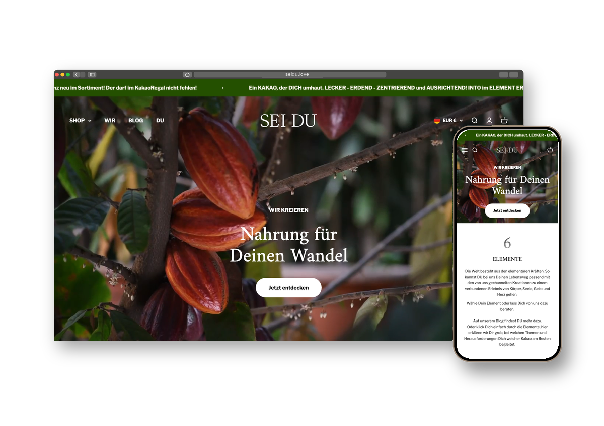 Website-Mockup SEI DU Onlineshop